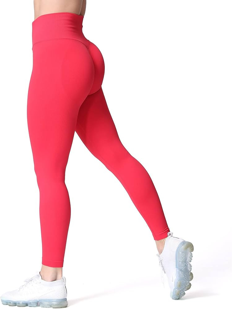 Aoxjox Women's Scrunch Butt Lifting Seamless Leggings Booty High Waisted Workout Yoga Pants (Ligh... | Amazon (US)