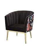 Acme Furniture Colla Accent Chair, Black Velvet & Gold | Amazon (US)