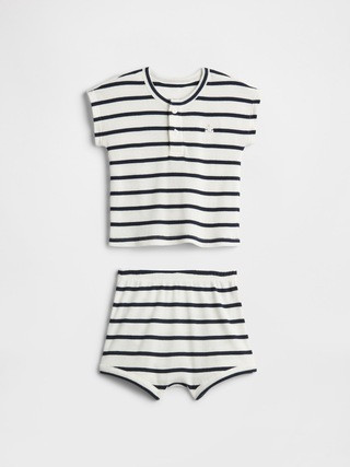 Baby Ribbed Henley Two-Piece Outfit Set | Gap Factory