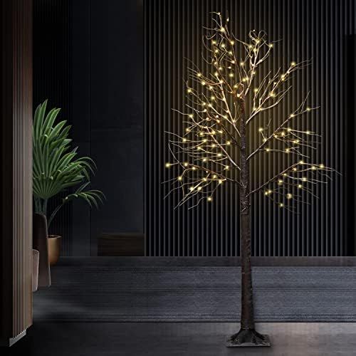 YAQIMIYA Led Light Tree120 Outdoor Christmas Tree LED Lighted Birch Tree with Warm White Fairy Li... | Amazon (US)