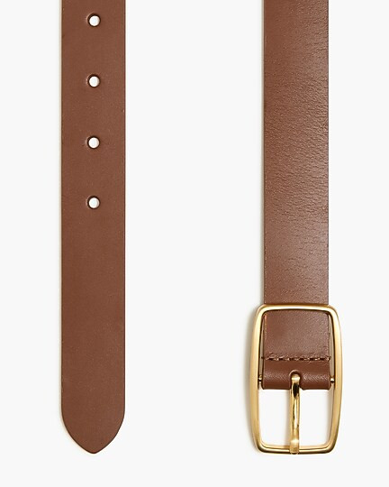 Leather belt with gold-tone buckle | J.Crew Factory
