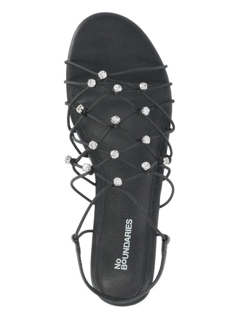No Boundaries Caged Flat Sandals, Women's | Walmart (US)