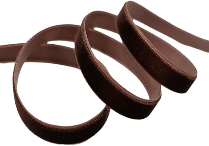 KLTRIBBON Nylon Single Face Velvet Ribbon,3/8 Inch X 25 Yards Spool (Brown) | Amazon (US)