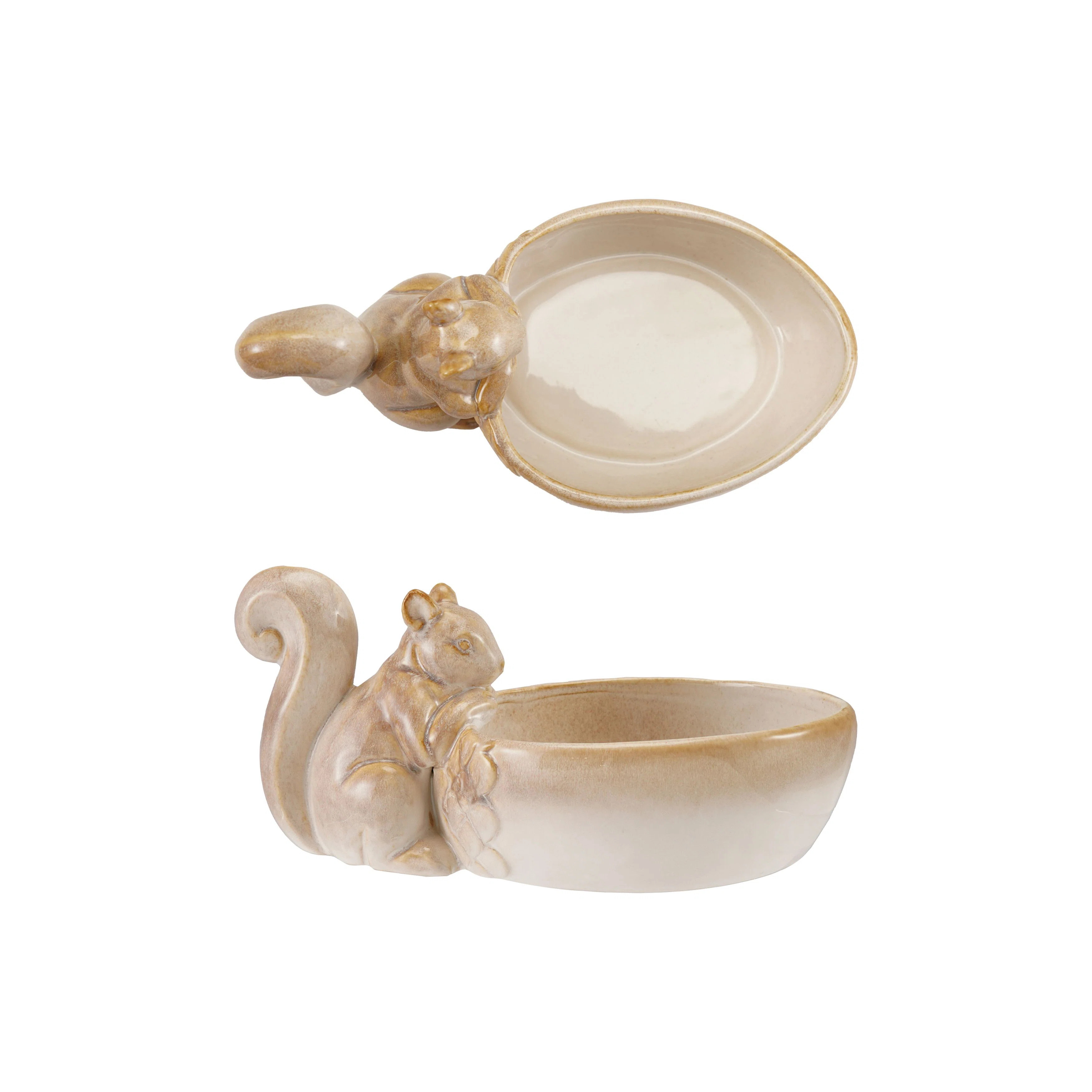 Stoneware Bowl With Squirrel, Reactive Glaze | Wayfair North America