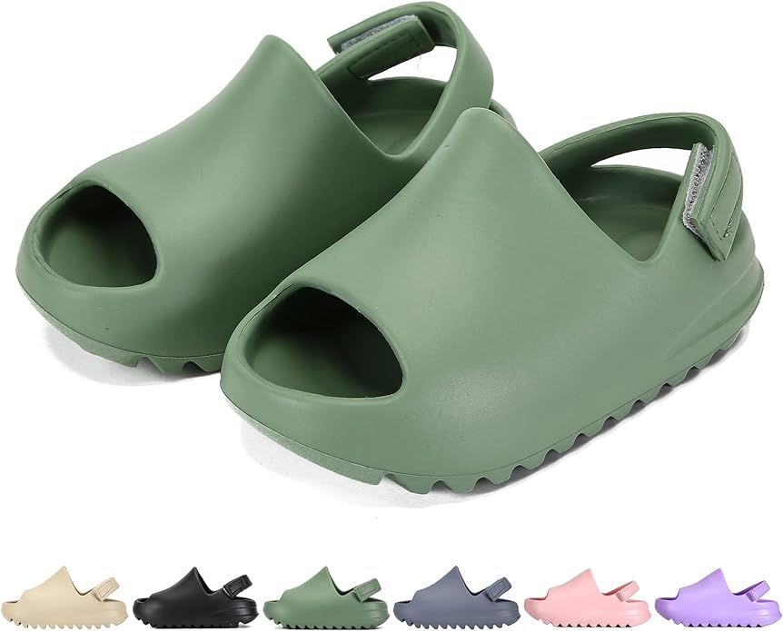 Toddler Little Kids Slides Sandals Summer Slip-On Sandals Shower Beach Pool Anti-slip Slippers fo... | Amazon (US)