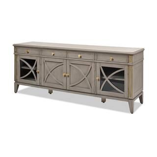 Jennifer Taylor Dauphin 71 in. Cashmere Gray Wood TV Stand Storage Display Console Table-DSG87101... | The Home Depot