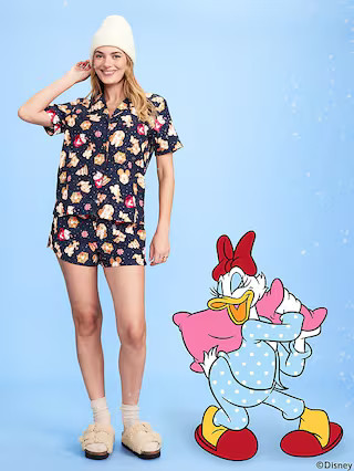 Old Navy x Disney Printed Flannel Pajama Short Set for Women | Old Navy (US)