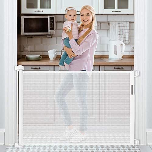 Retractable Baby Gate 54” Tough Durable Mesh Outdoor Retractable Gate Indoor Safety Mesh Baby G... | Amazon (US)