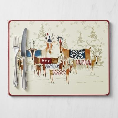 Natale Reindeer Rectangular Hardmat | Williams-Sonoma