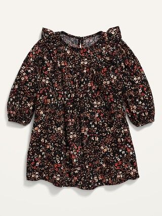 Fit &#x26; Flare Long-Sleeve Floral Dress for Toddler Girls | Old Navy (US)