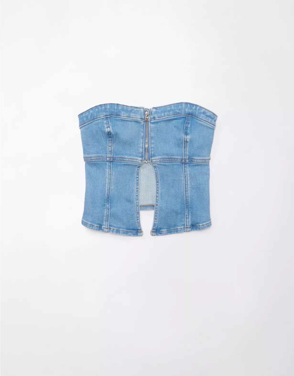 AE Denim Zip-Front Tube Top | American Eagle Outfitters (US & CA)