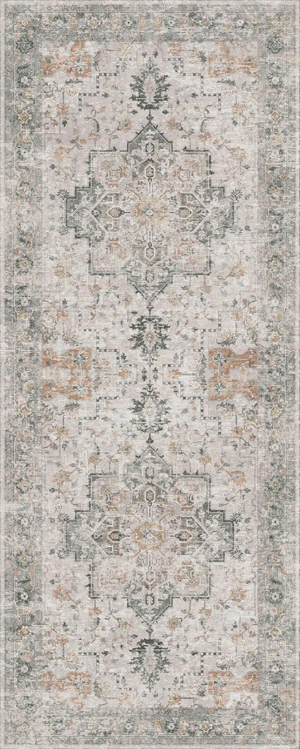 GENIMO Area Rug 2x5 Non Slip Machine Washable Vintage Hallway Runner Rug, Low Pile lightweight Ru... | Amazon (US)