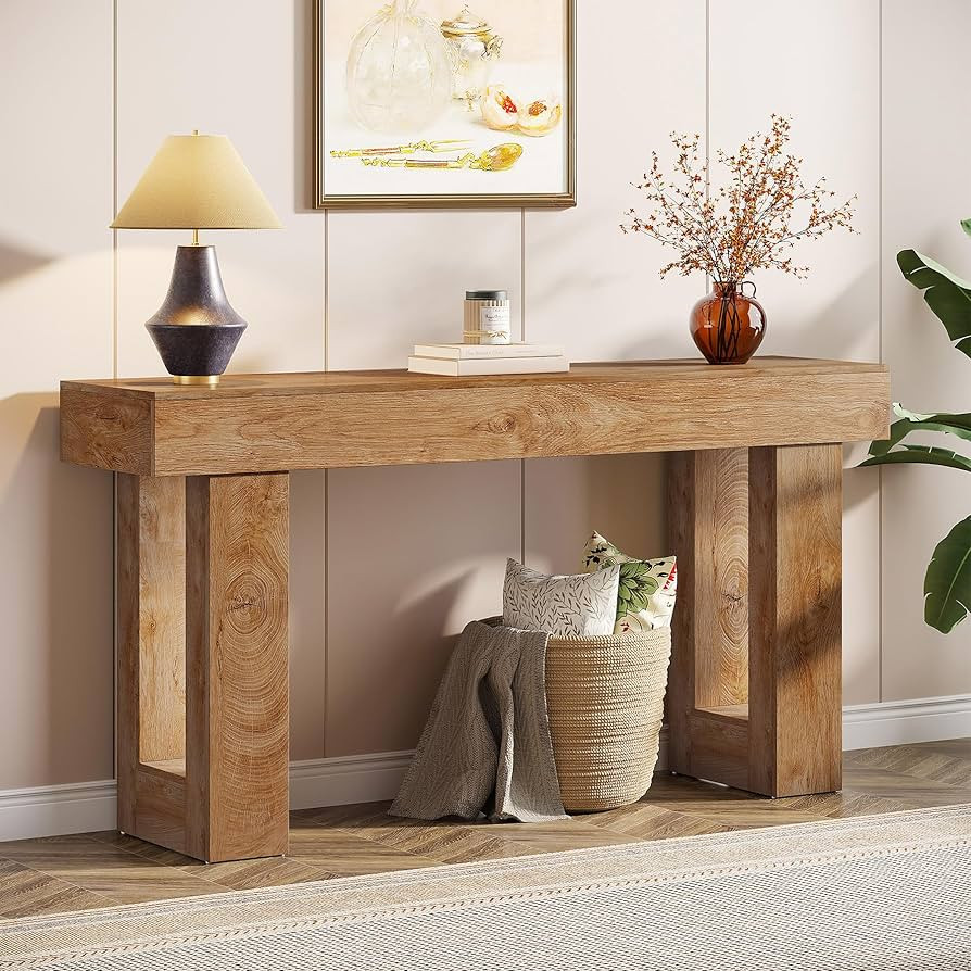 Tribesigns 63-Inch Long Console Table, Wooden Rectangular Sofa Table Behind The Couch, Farmhouse ... | Amazon (US)