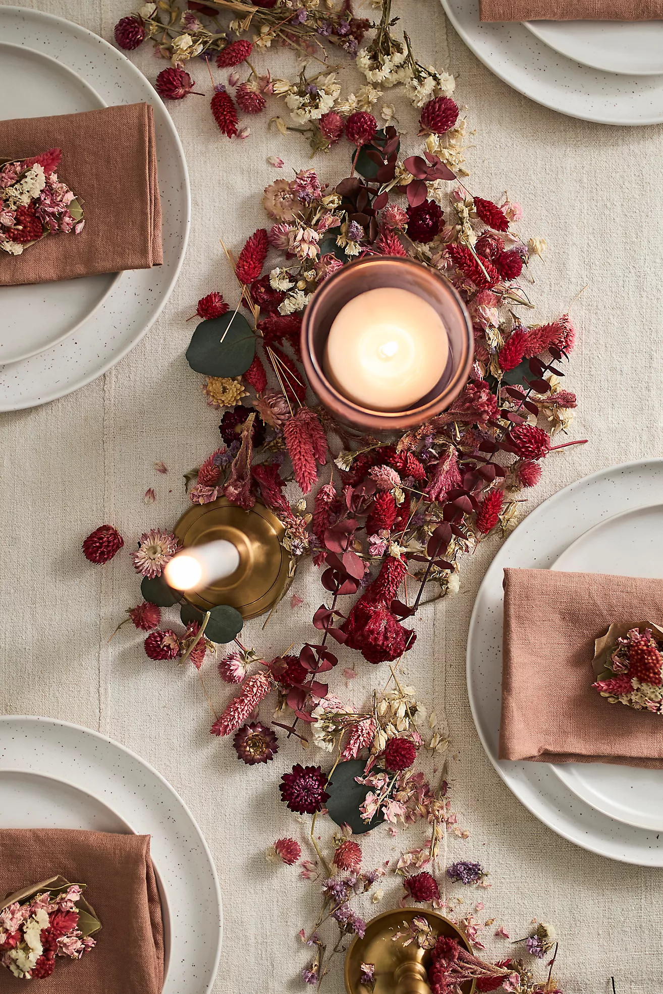 Crimson Blooms Dried Floral Scatter | Anthropologie (US)