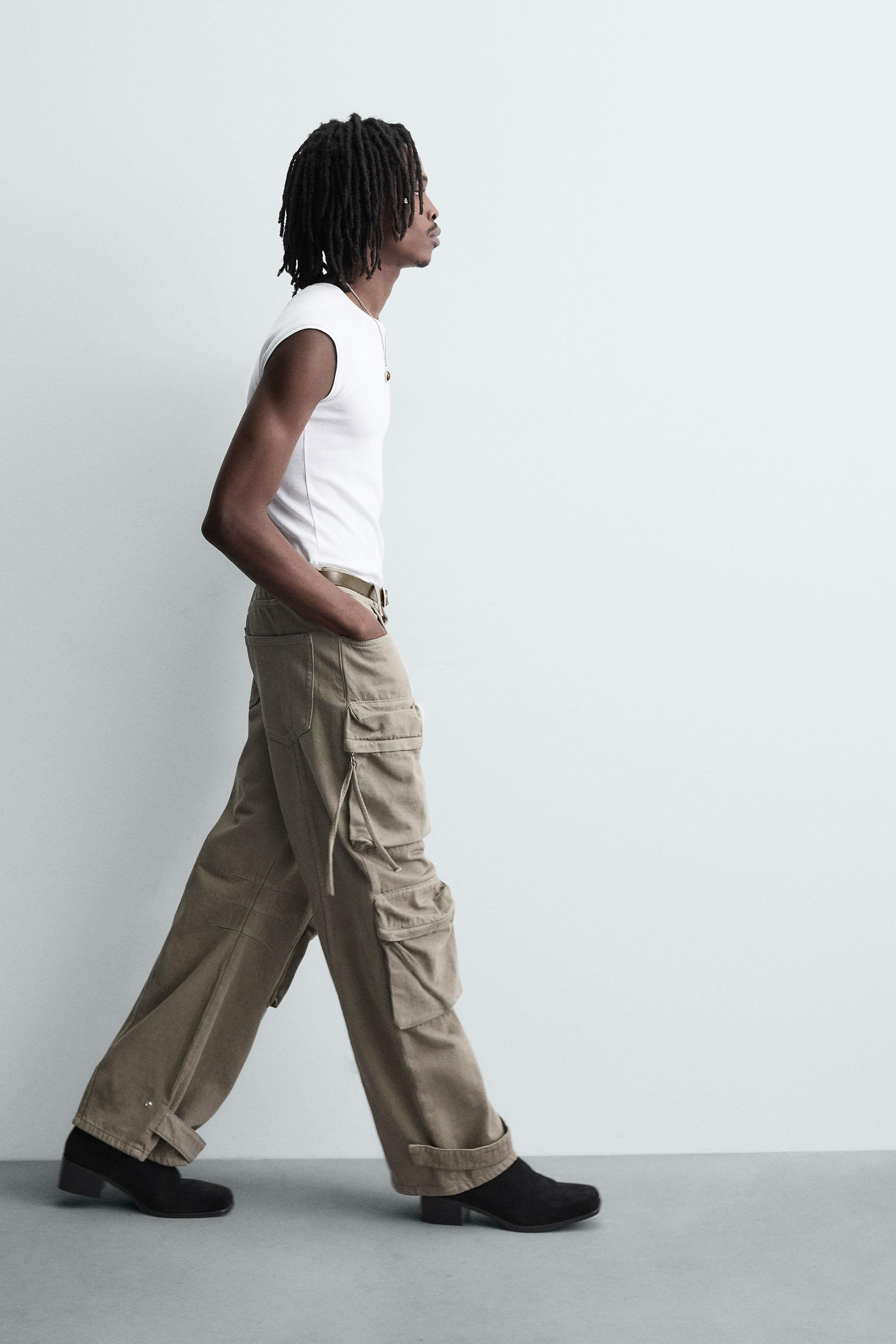 DENIM CARGO PANTS WITH POCKETS | Zara US