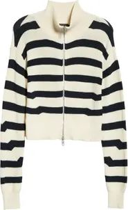 rag & bone Amy Stripe Cotton Zip Sweater | Nordstrom | Nordstrom