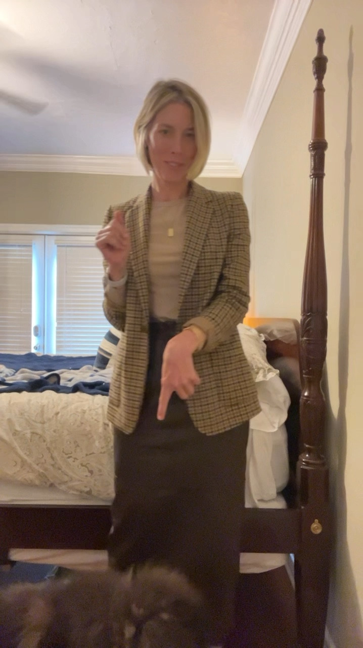 Work OOTD for Women! Looking for a great option from the upcoming Nordstrom Sale that works year round? I’ve got you covered. 

Shop this conservative office outfit from Rent the Runway, Walmart, Target, and Nordstrom. 

Exact items linked. For reference: 
Blazer - small 
Skirt - 4
Top - large
Shoes - 12 

How to wear leather to the office. Business casual outfit. Blazer outfit. Women’s workwear. Office style for women over 40  

#LTKWorkwear #LTKxNSale #LTKSummerSales