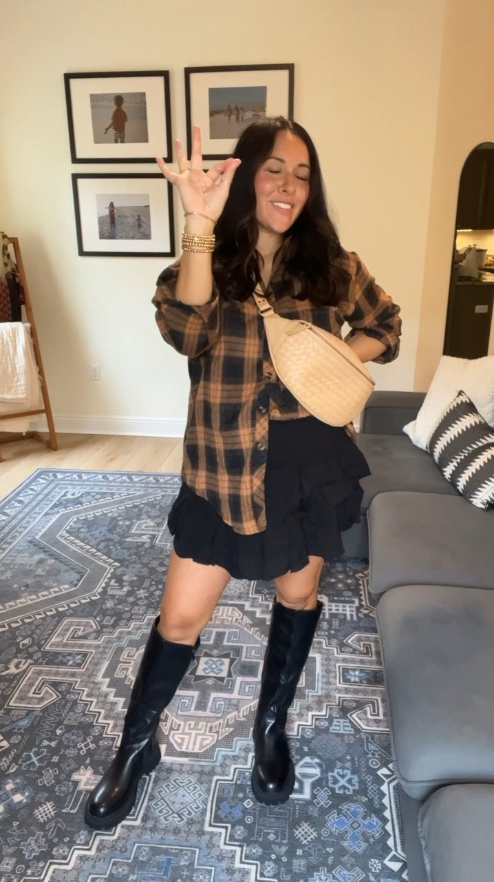 The amazon riding boots will be a staple this fall and winter, so cute! TTS 
Flannel- large
Skort- large 