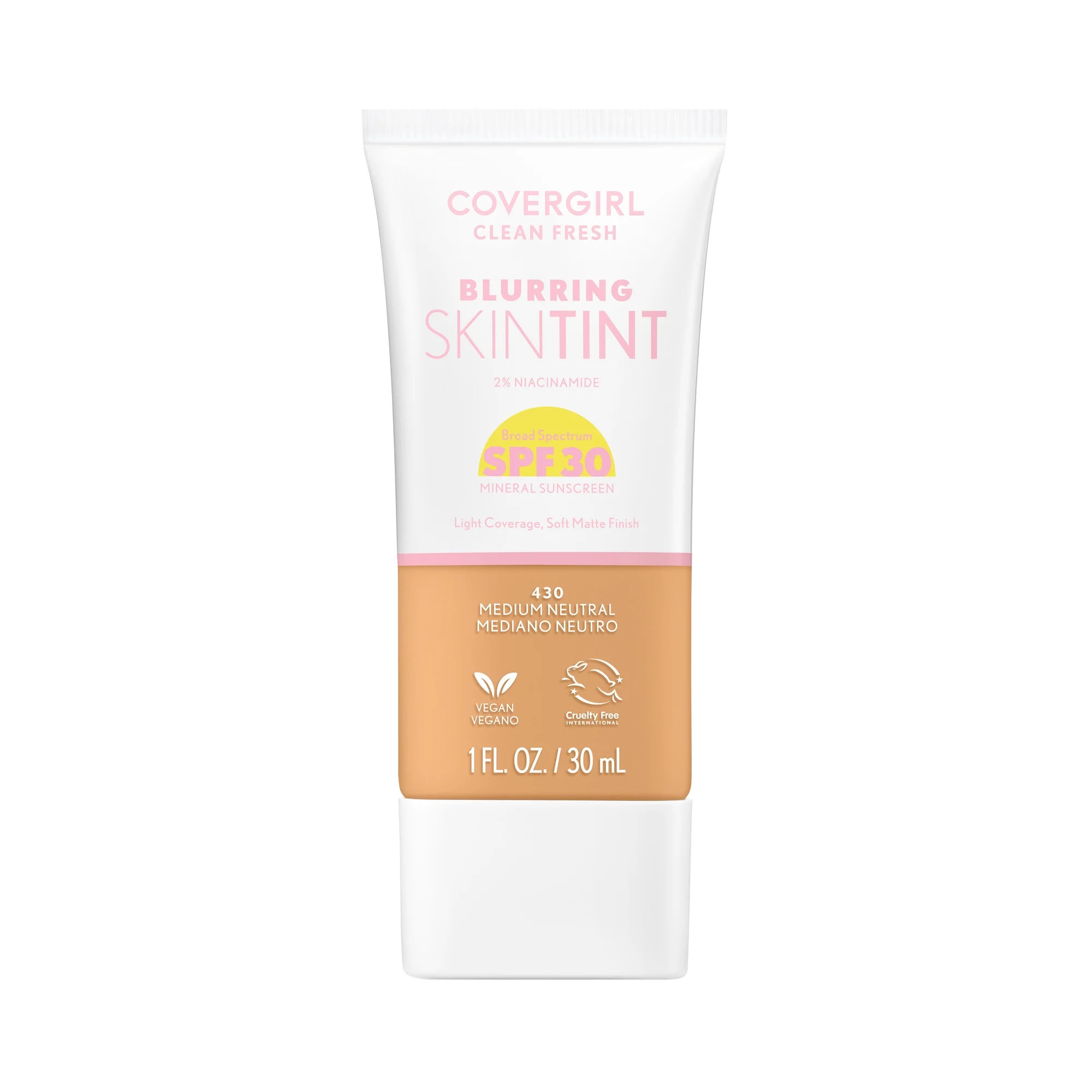 COVERGIRL Clean Fresh Blurring Skin Tint SPF30, 430 Medium Neutral, 1 fl oz | Walmart (US)