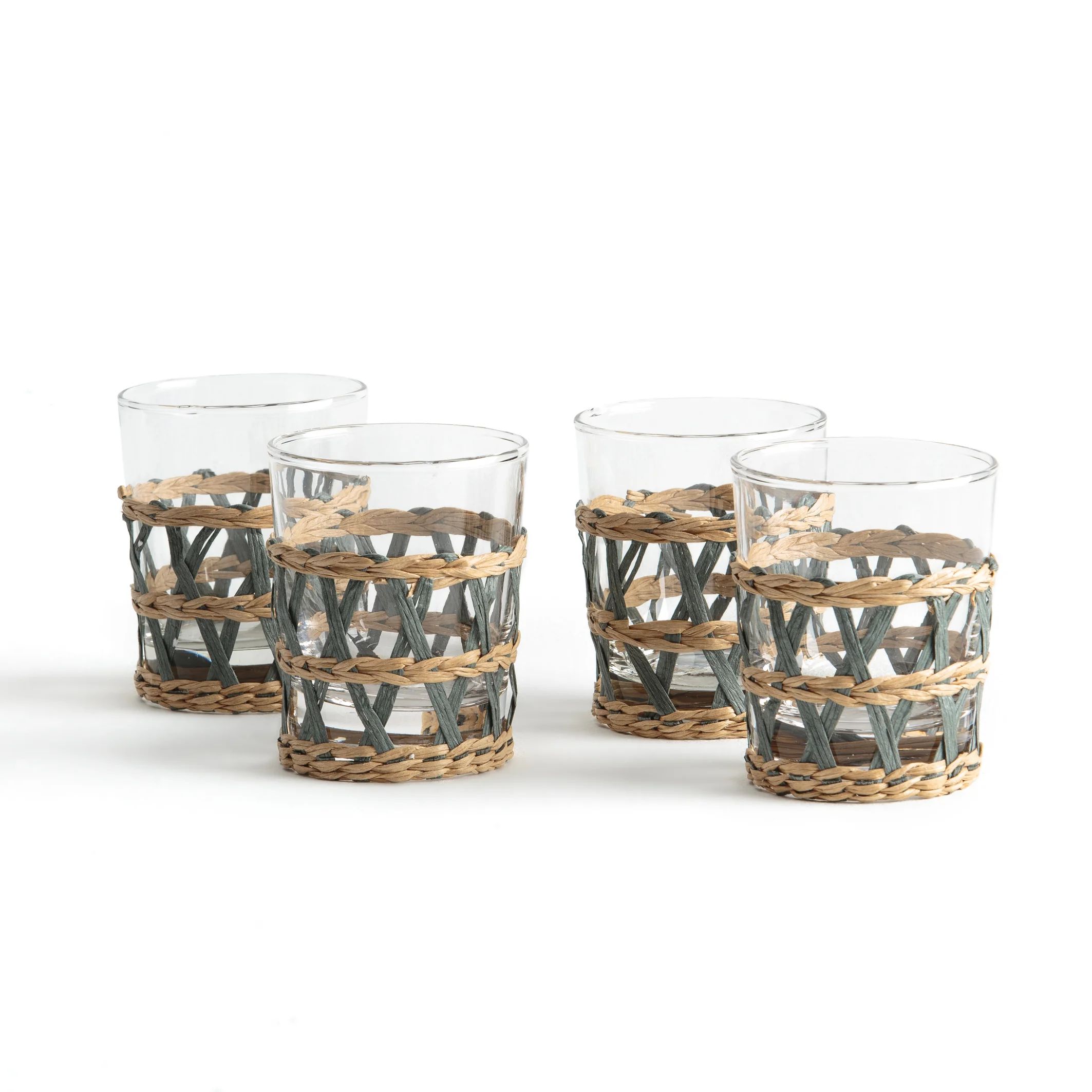 Qualimna Glasses with Woven Base, Set of 4 | La Redoute (UK)