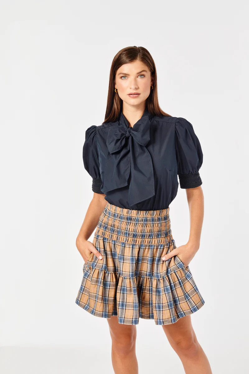 Kylie Skirt - Wool
in Blue Plaid | Cartolina