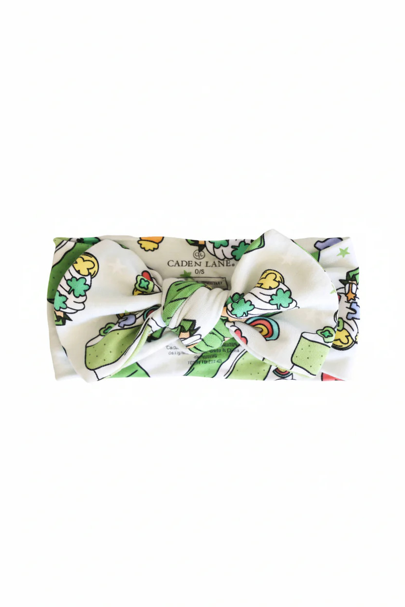 Shamrock Sweets Knit Large Bow Headwrap | Caden Lane