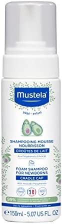 Mustela Cradle Cap Foam Shampoo for Newborn - Baby Shampoo with Natural Avocado - Tear-Free & Fra... | Amazon (US)