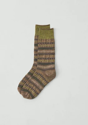 TOAST Yahae Wool Blend Pattern Socks | Taupe/Multi - Yahae Wool Blend Pattern Socks | Taupe/Multi | Shop.com