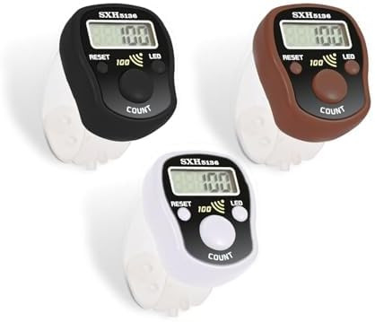 Finger Counter Click Manual Digital clicker, 5pack Stitch Tally Knitting Counters Led Re-settable... | Amazon (US)