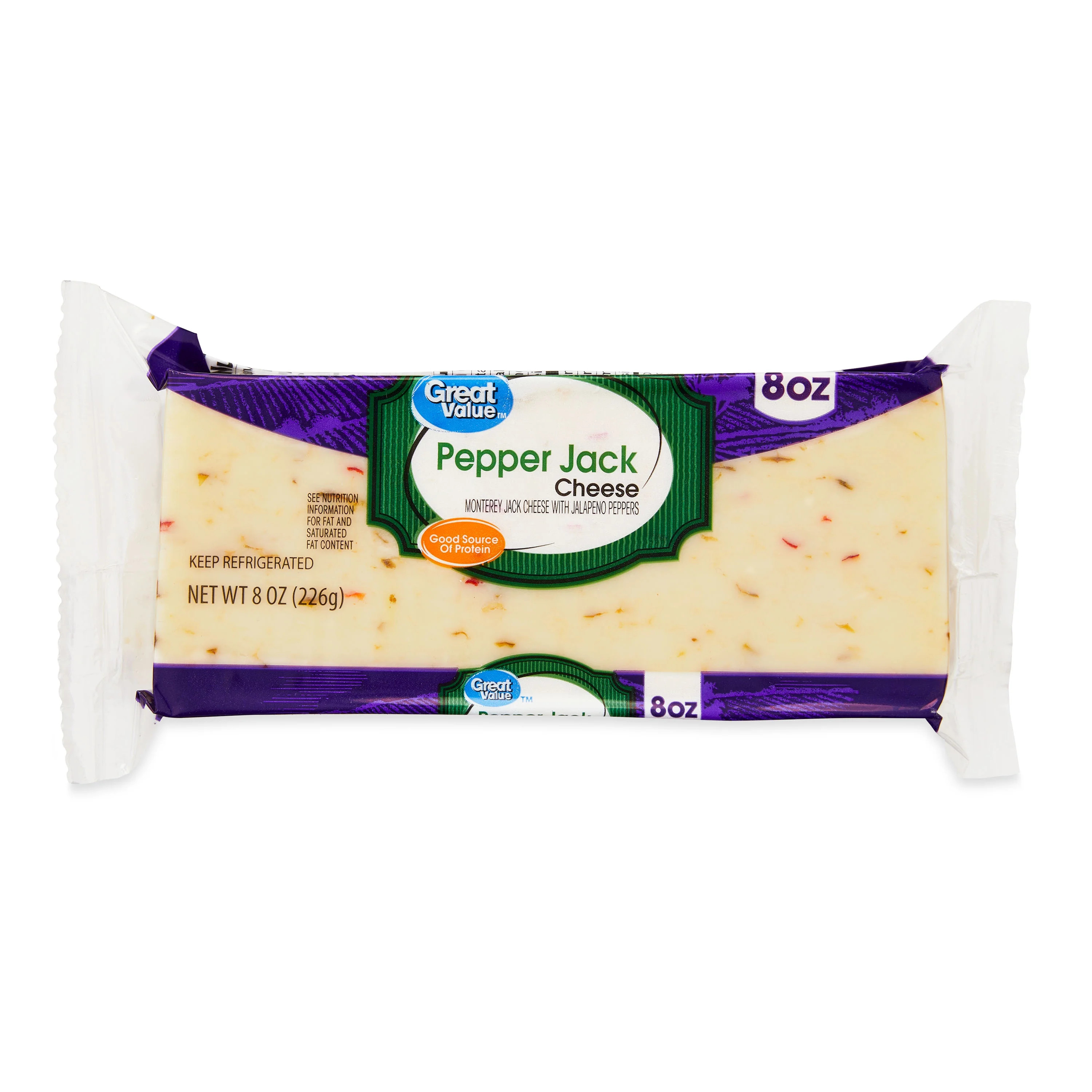 Great Value Pepper Jack Cheese, 8 oz Block (Plastic Packaging) | Walmart (US)