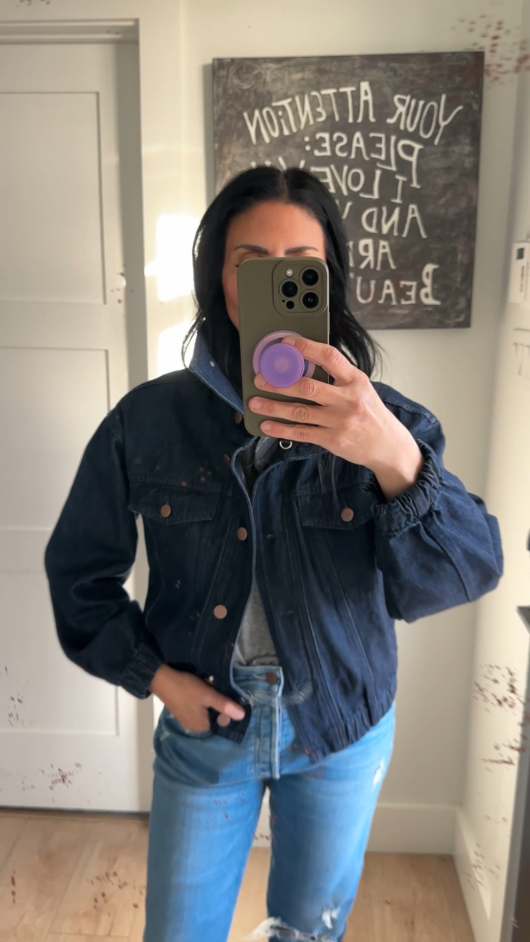 High collar denim 🙌🏻

#LTKgrwm #LTKOver40 #LTKootd