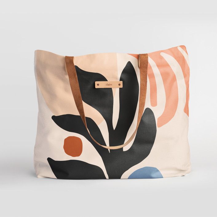 Abstract Flora Carry-All Slouch Tote | Minted