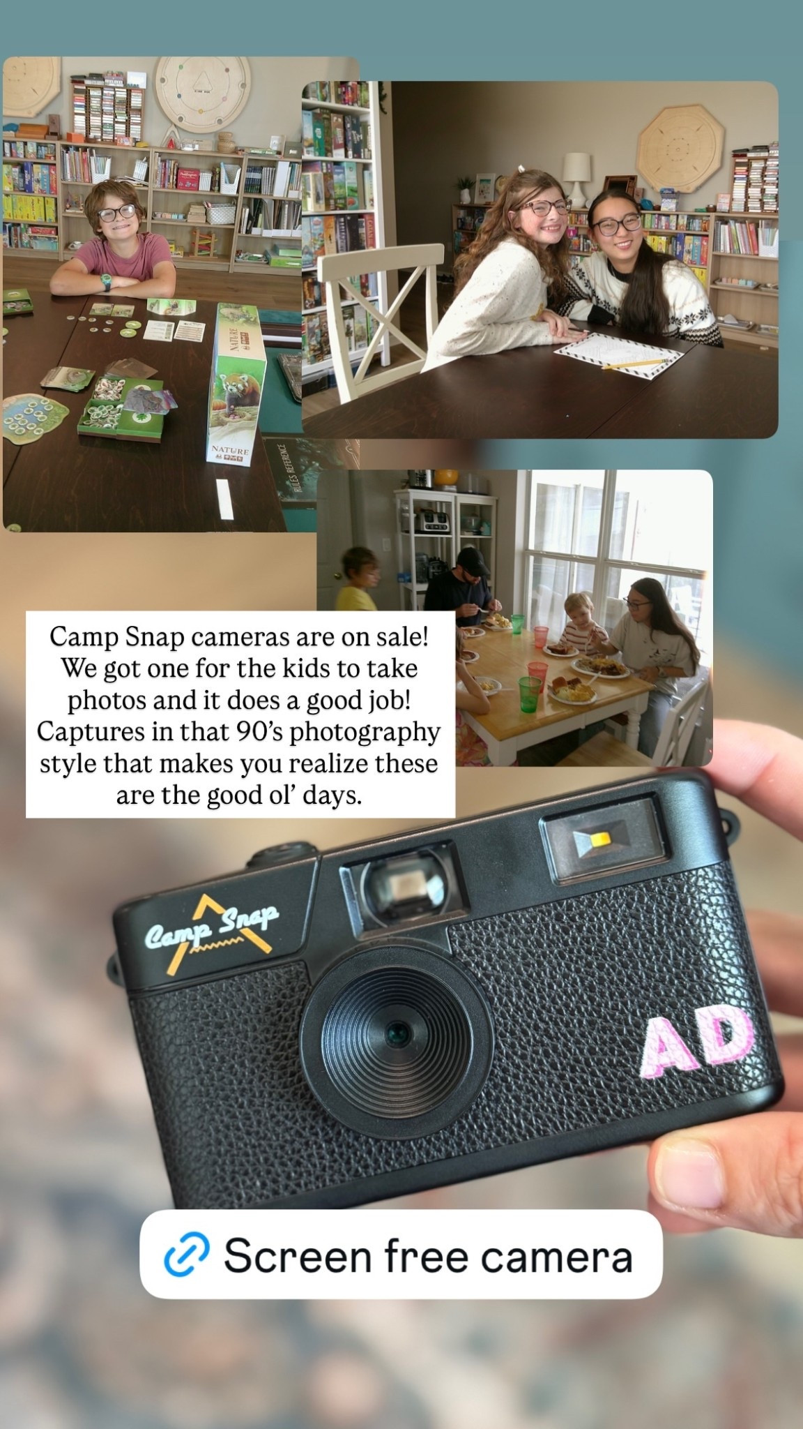 Camp Snap cameras are on sale! We got one for the kids to take photos and it does a good job! Captures in that 90’s photography style that makes you realize these are the good ol’ days.