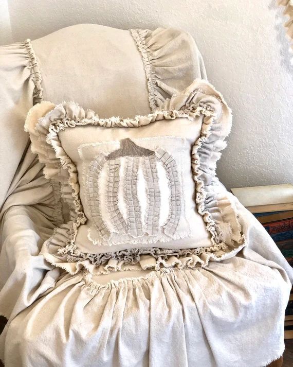 Custom Pillow Case with Ruffled PumpkinHandmade PillowFrench | Etsy | Etsy (US)