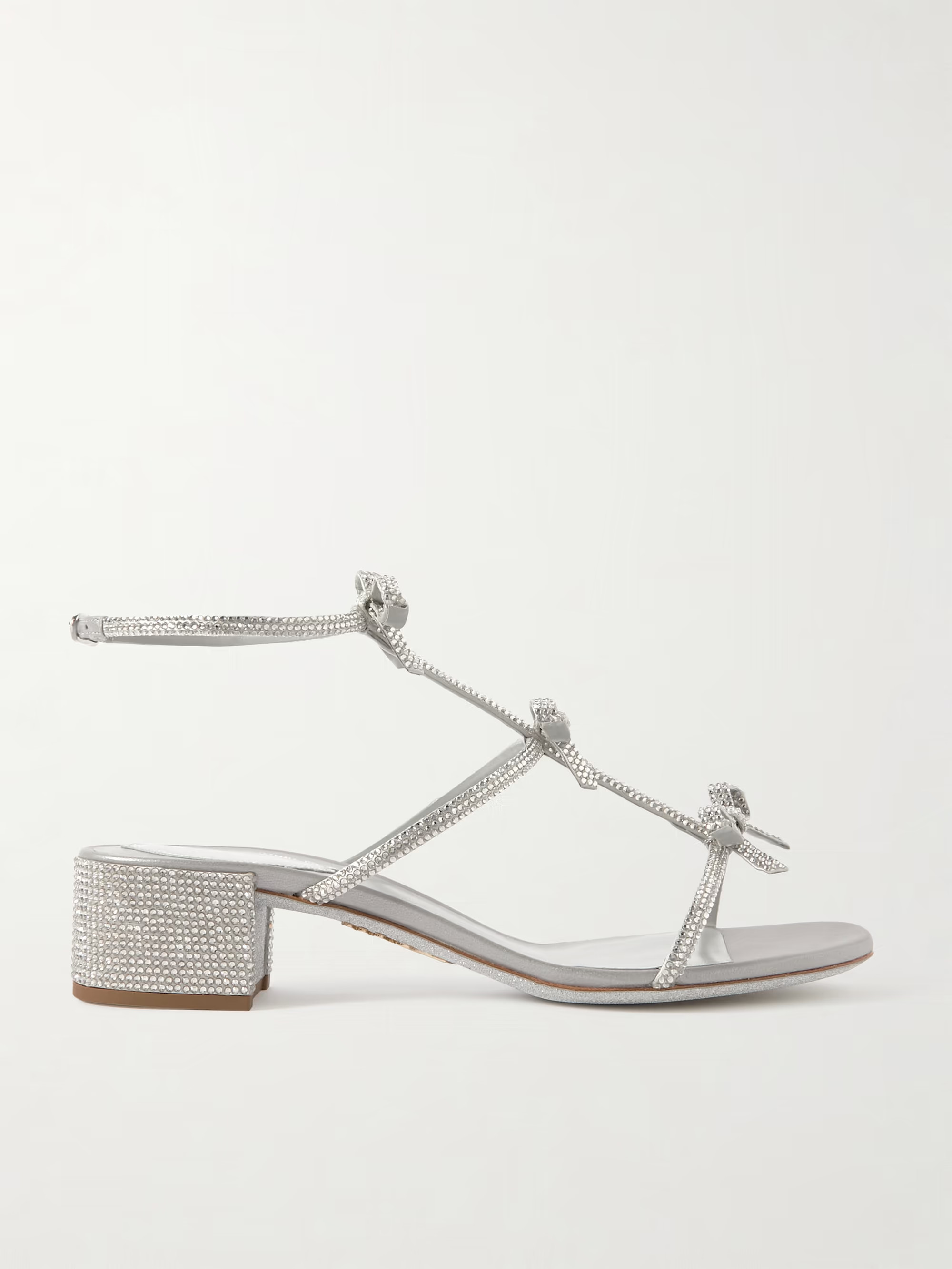 Caterina bow and crystal-embellished satin sandals | NET-A-PORTER APAC