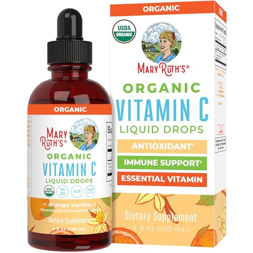 MaryRuth Organics Organic Vitamin C Supplement | Liquid Vitamin C Liquid Drops for Adults & Kids | Immune Support Supplement for Overall Health | Vegan | Non-GMO | Gluten Free | 4 Fl Oz | Amazon (US)
