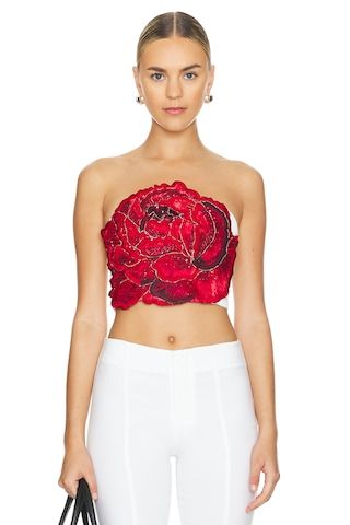 Alice + Olivia Randie Floral Crop Top in Le Parisien from Revolve.com | Revolve Clothing (Global)