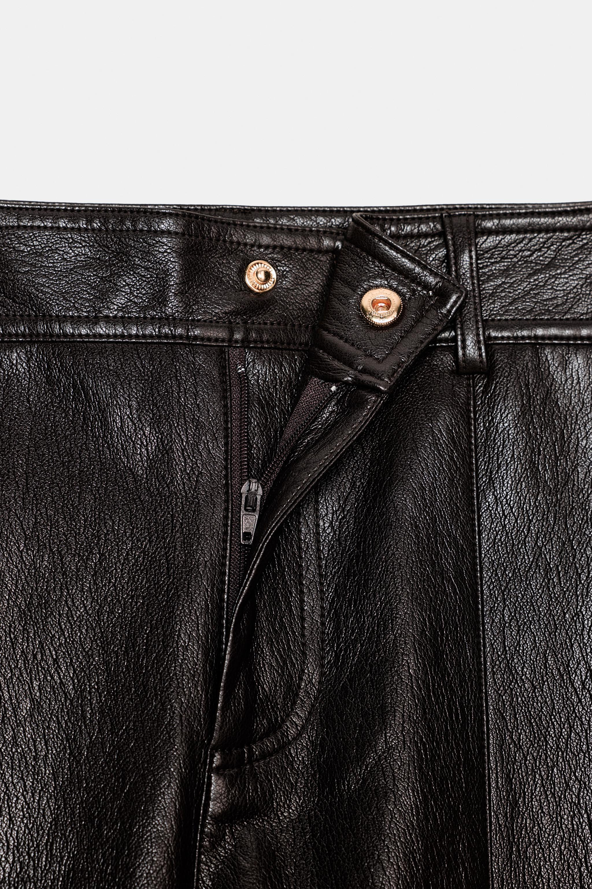 FAUX LEATHER STRAIGHT LEG PANTS | Zara US