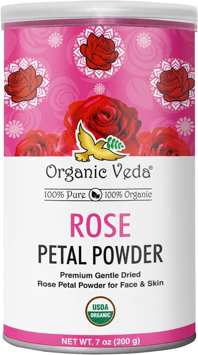 Organic Veda Edible Rose Petal Powder - Edible Rose Dusting Powder for Cooking & Baking - Natural... | Amazon (US)