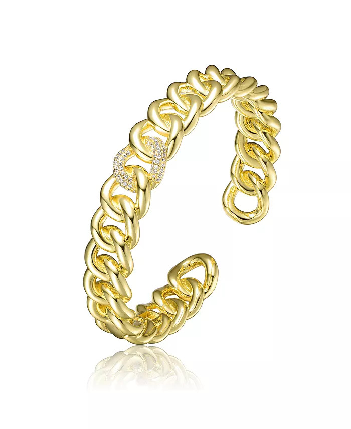 14K Gold Plated Chain Cuff Bracelet | Macy's