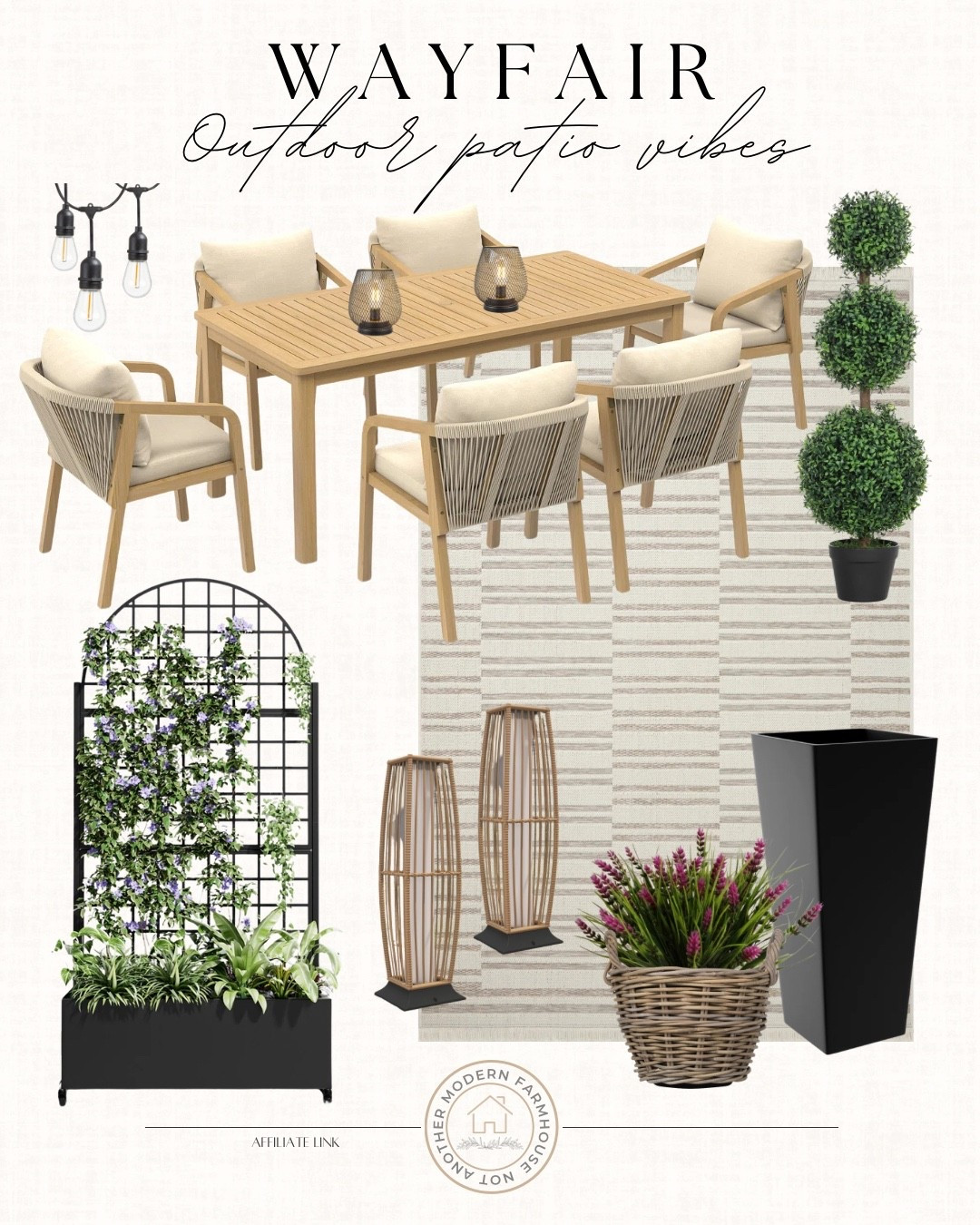 Wayfair outdoor patio vibes. ☀️ Timeless neutrals, cozy seating and classic pieces to create an elevated outdoor space for spring and summer hosting. 

Wayfair patio furniture, outdoor seating set, neutral outdoor decor, patio refresh ideas, outdoor sofa set, wood patio coffee table, scalloped patio umbrella, outdoor lantern lighting, string lights patio, outdoor planters, neutral outdoor rug, backyard entertaining space, classic outdoor living design, affordable patio makeover, designer look for less. 

 

#LTKHome #LTKSeasonal