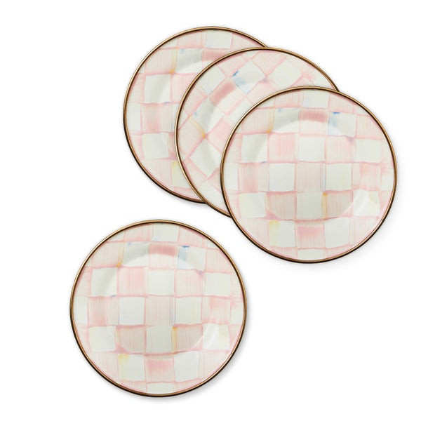 MacKenzie-Childs Rosy Check Appetizer Plates | MacKenzie-Childs