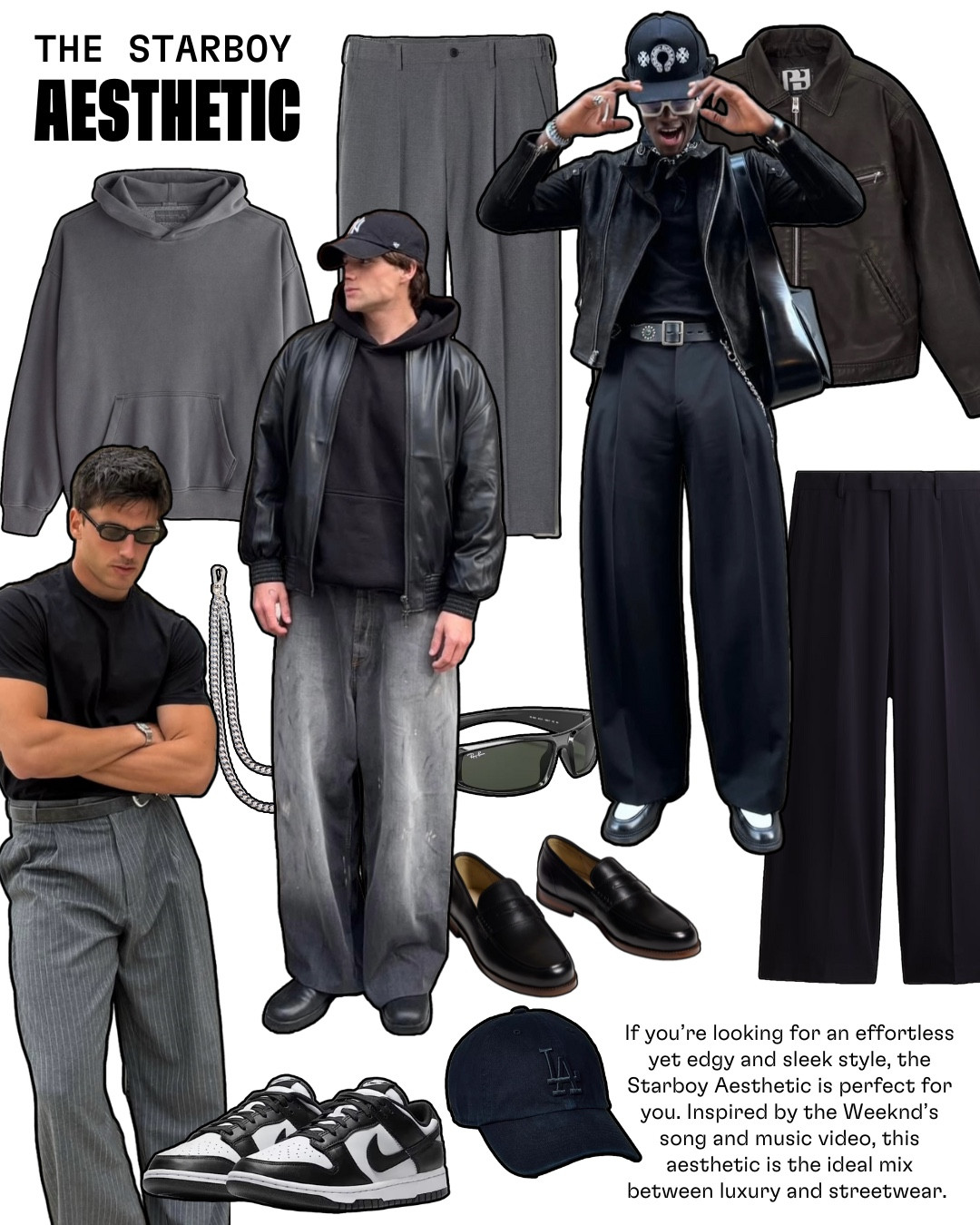 A guide to the Starboy Aesthetic: sleek, luxurious men’s outfits - full guide on astyleset.com/blog/starboy-aesthetic-mens

#mensfashion #starboy 

#LTKMens #LTKStyleTip