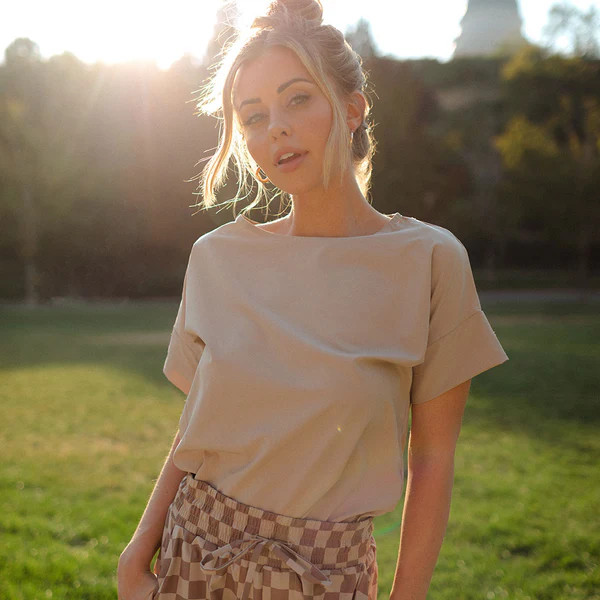 Boss Crop Tee, Cobblestone | Albion Fit