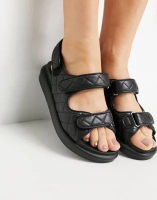 RAID Amylia chunky grandad sandals in black quilt | ASOS (Global)