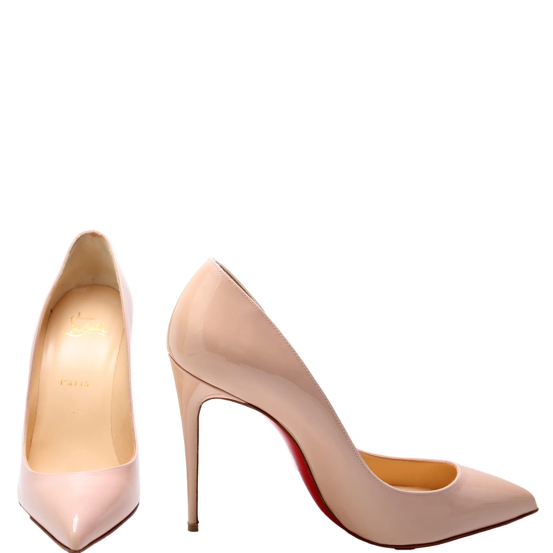 Pigalle Follies 100 Patent Leather Size 39 Nude | Keeks Designer Handbags