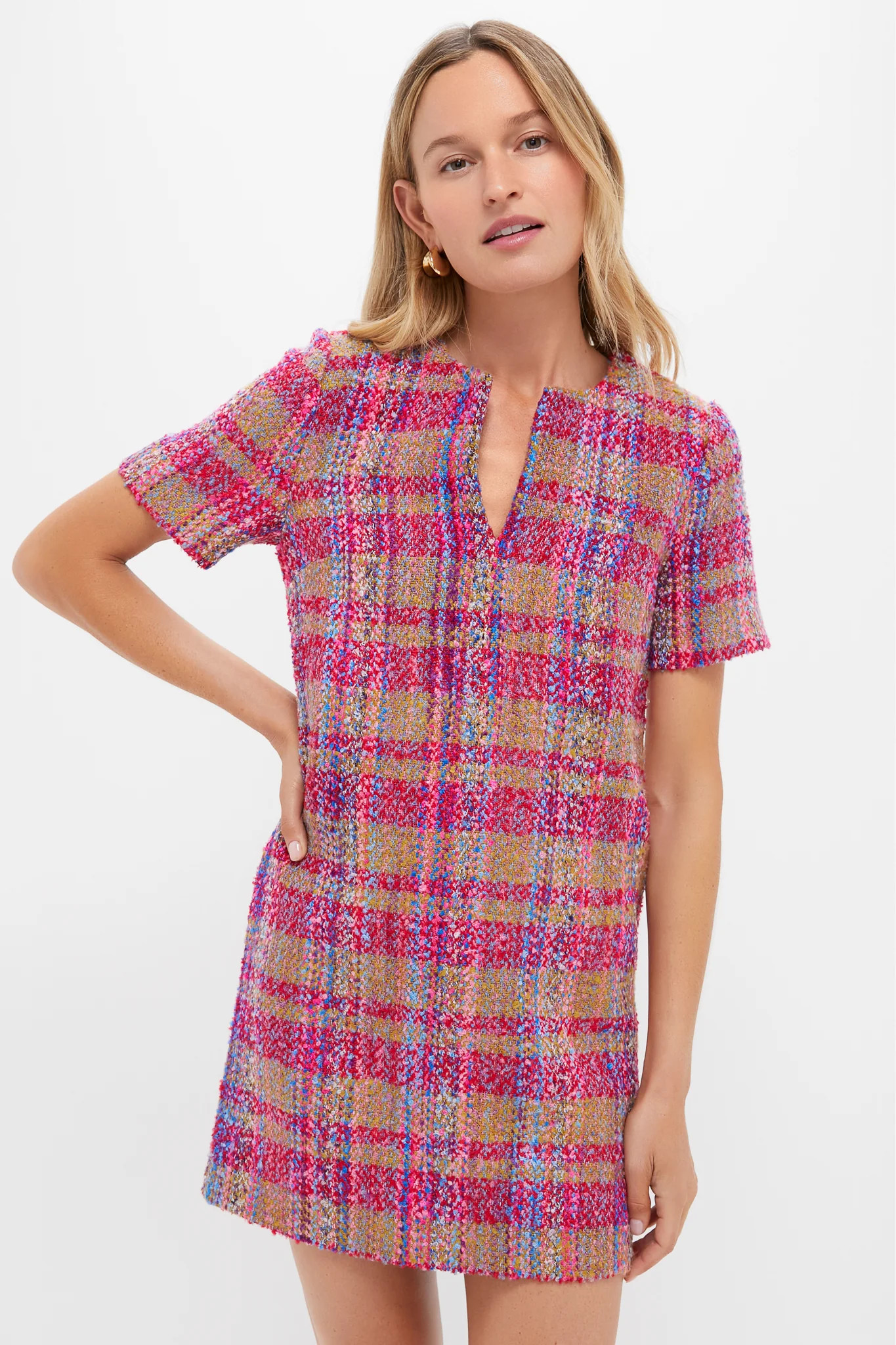 Pink Multi Tweed Eadie Mini Dress | Tuckernuck (US)