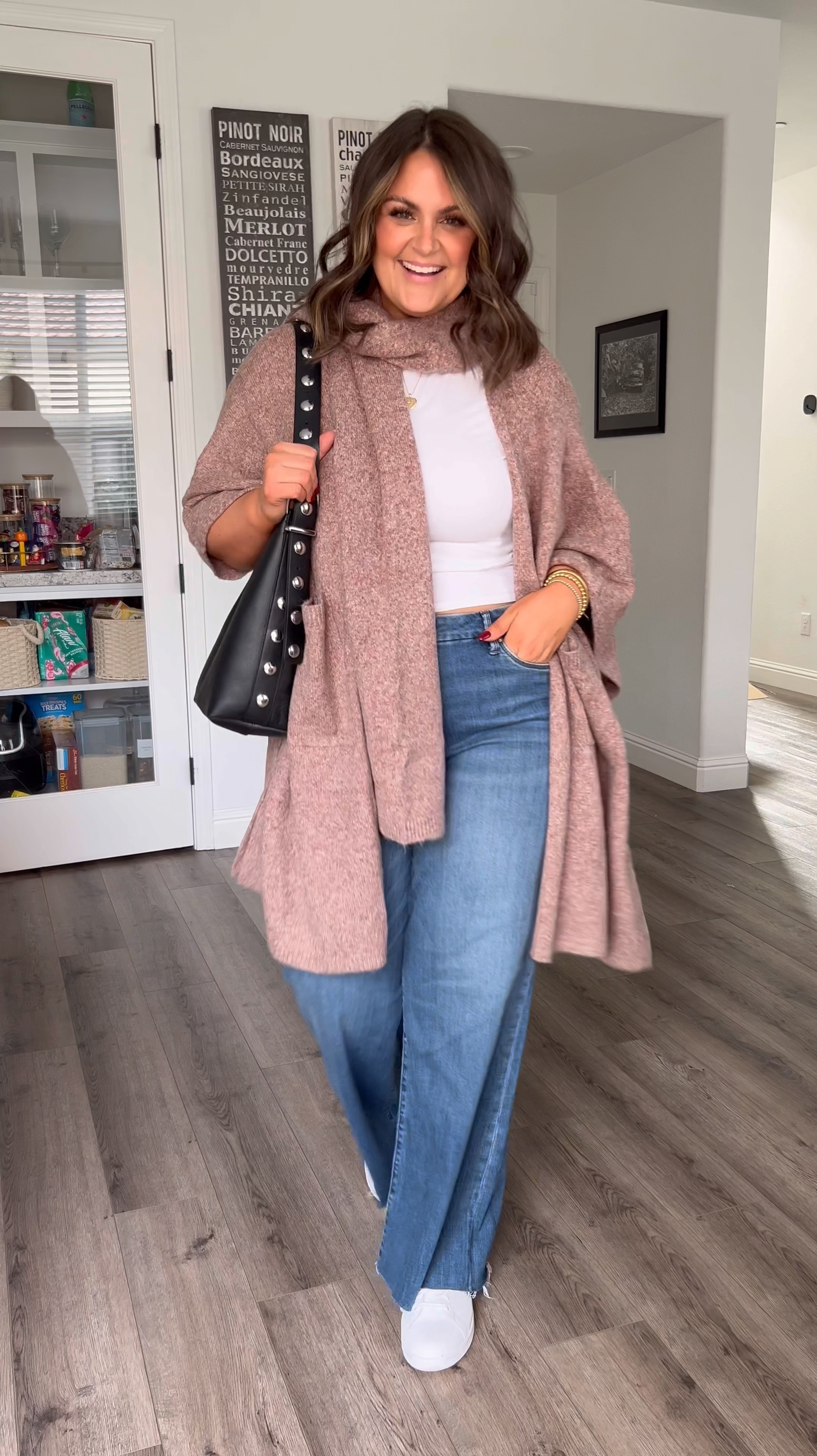 Easy casual, midsize outfit

Wrap, one size
Jeans, 14
Tshirt, XL
Shoes, true to size (I wear a 10)
Bra, xl (code: itscourtneyhamilton)

Free people, sweater, California winter, wide leg jeans, size 14, midsize mom, mom style inspo, casual outfit

#LTKStyleTip #LTKMidsize #LTKWatchNow