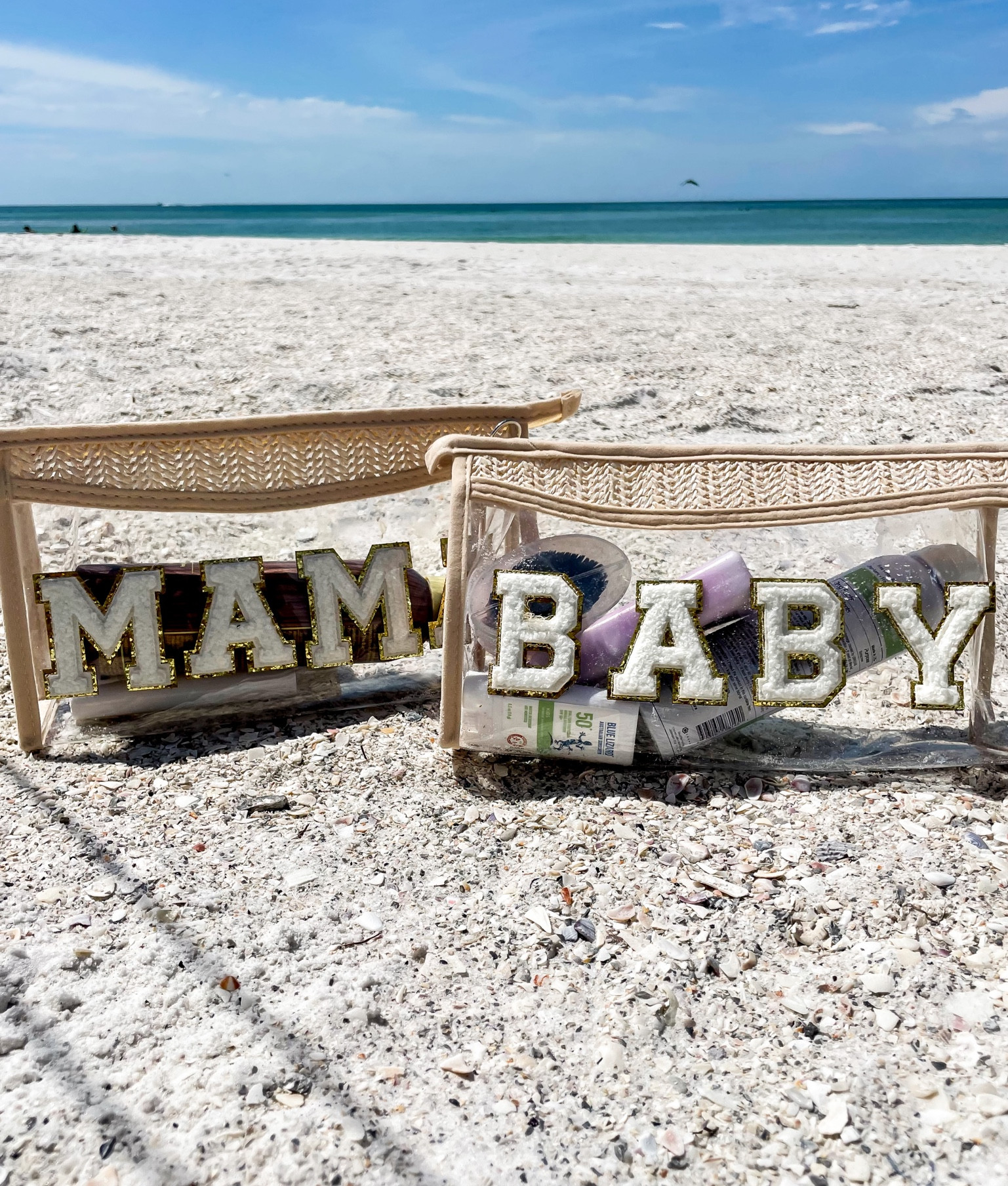 mama & baby beach bags ☀️ for sunscreens & fave make up brush to apply sunscreen on the kids! 

#LTKfamily #LTKkids #LTKbaby