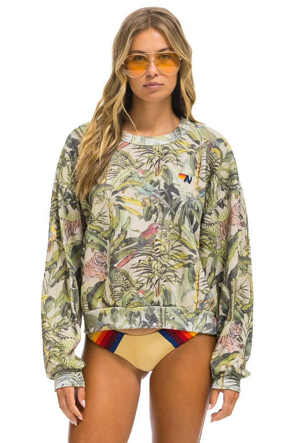 JUNGLE RELAXED CREW SWEATSHIRT - SAND | Aviator Nation